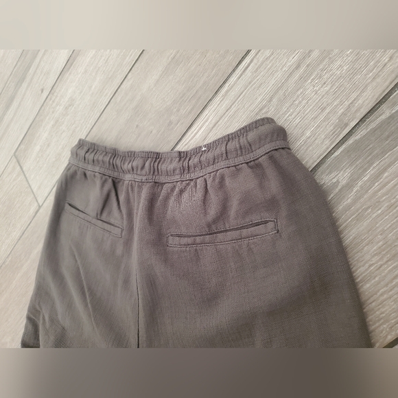 ZARA 100% cotton army olive green relaxed fit pull-on tapered casual pants - Picture 7 of 8